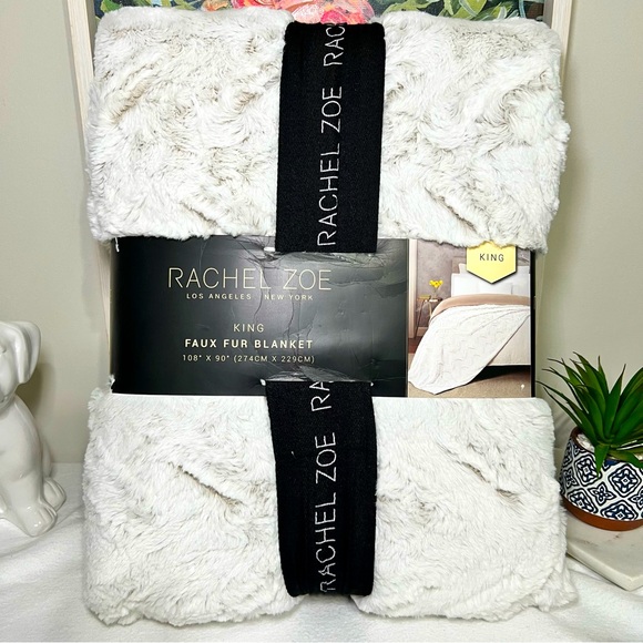 NWT Rachel Zoe Faux Fur Blanket King Size - Picture 1 of 4
